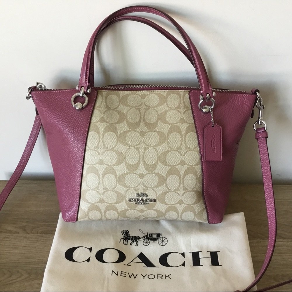 Coach Kacey Signature Coated Canvas Satchel Bag w/Leather Trim and Dustbag NWOT